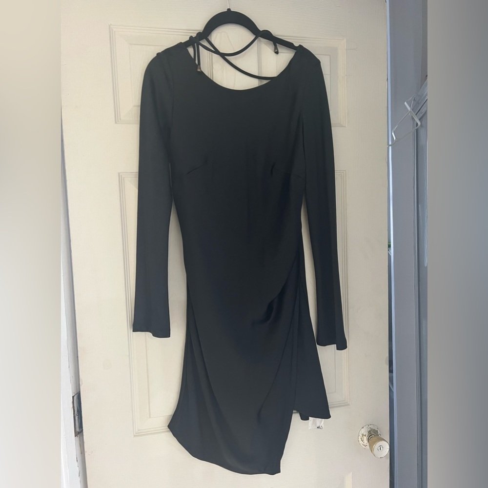 Low back mini satin dress